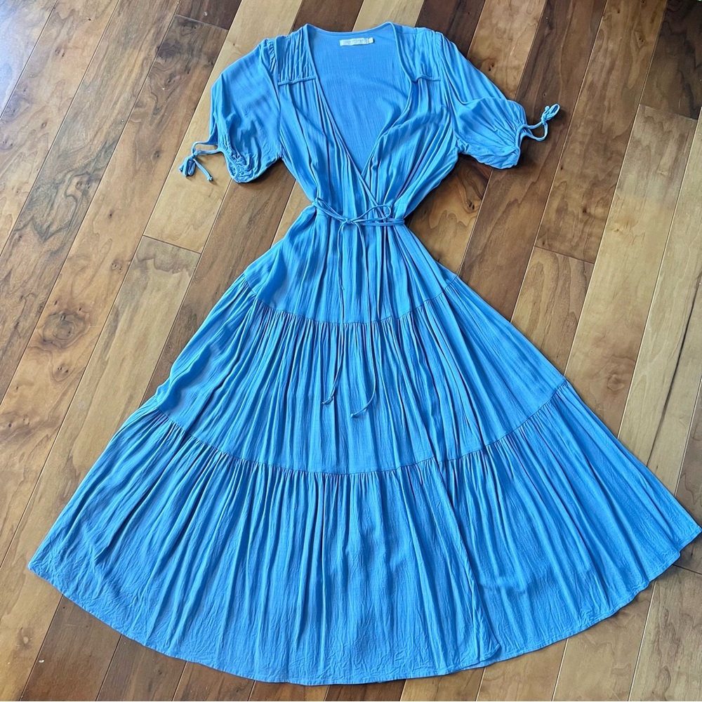 Christy Dawn Augusta Wrap Dress in Sky (EUC, Size XL)
